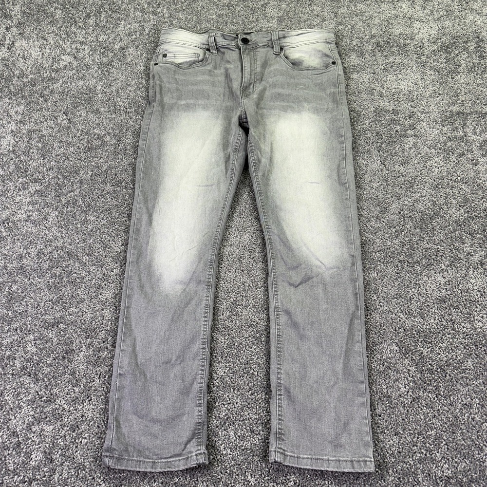 Marc Ecko Cut & Sew Jeans Mens 34x30 Gray Straight Denim Light Wash Stretch